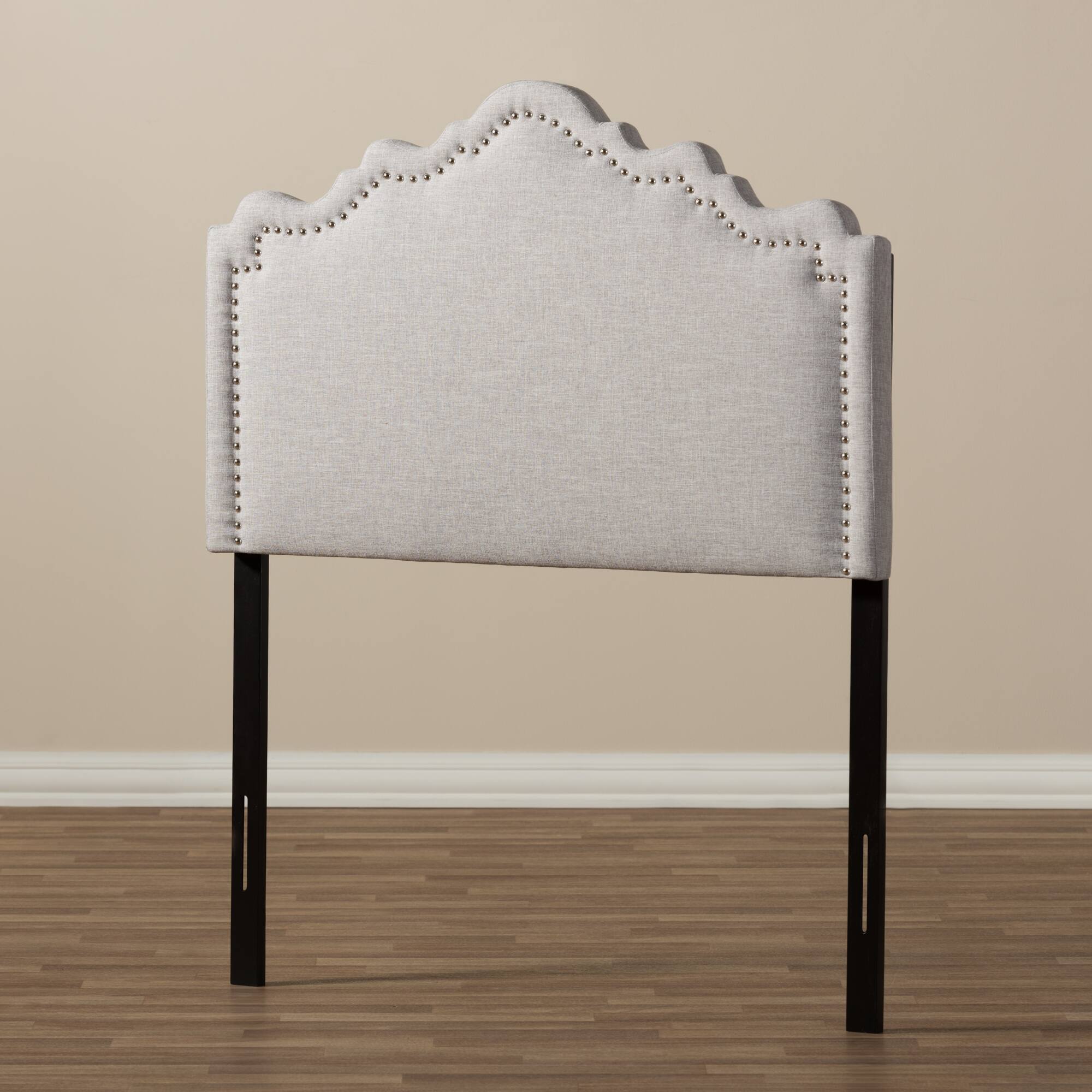 Alt View 1. Baxton Studio - Nadeen Modern and Contemporary Fabric Twin Size Headboard - Greyish Beige.