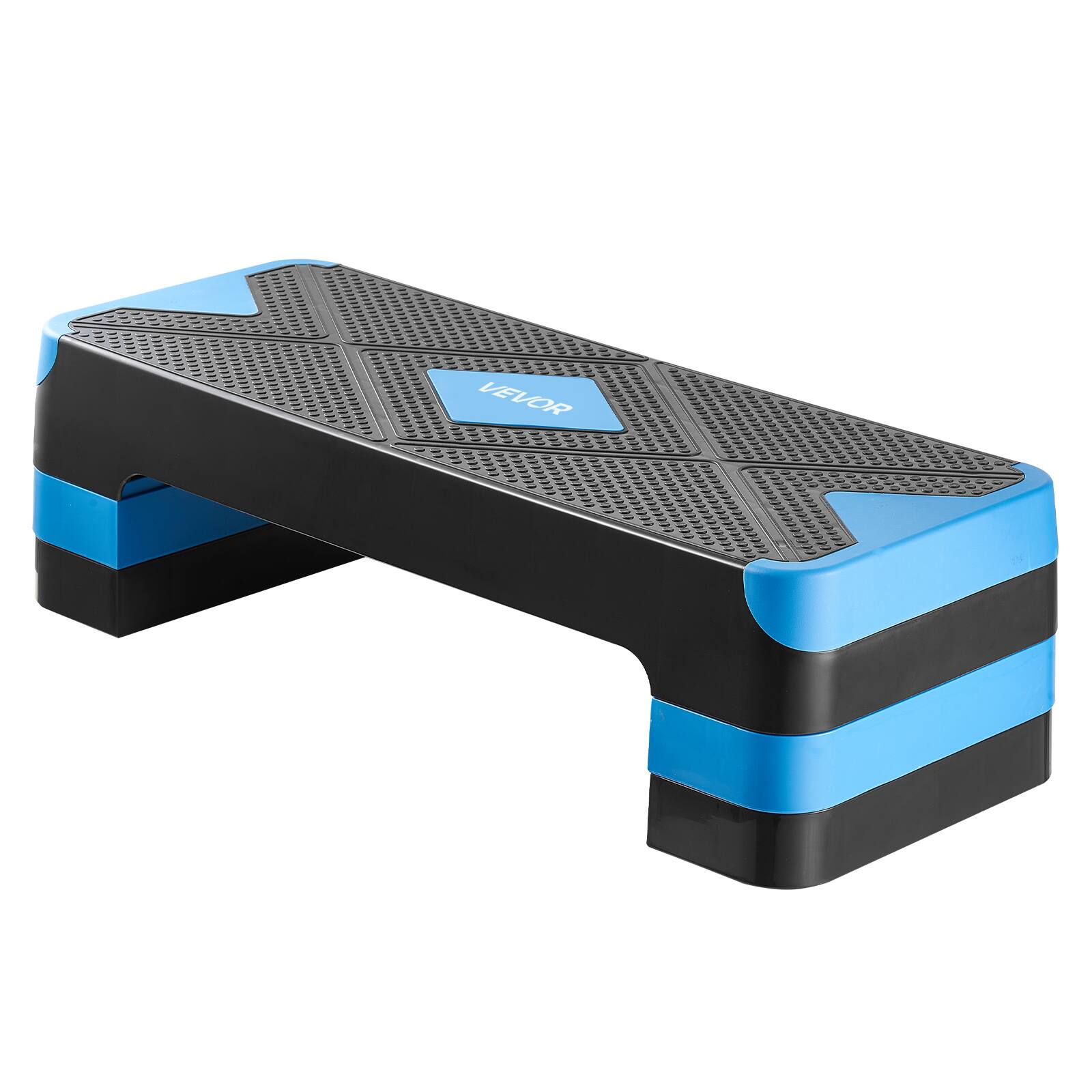 Alt View 5. VEVOR - Aerobic Exercise Step Platform, 28-Inch Workout Aerobic Stepper, Height Adjustable Fitness Training Step Deck Trainer - Blue.