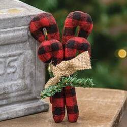 Angle. BreeBe - *4/Set Buffalo Check Candy Cane Bundle - Red, Black.