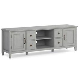 Simpli Home - Connaught SOLID WOOD 72 inch Wide TV Stand For TVs up to 80 inches - Fog Grey