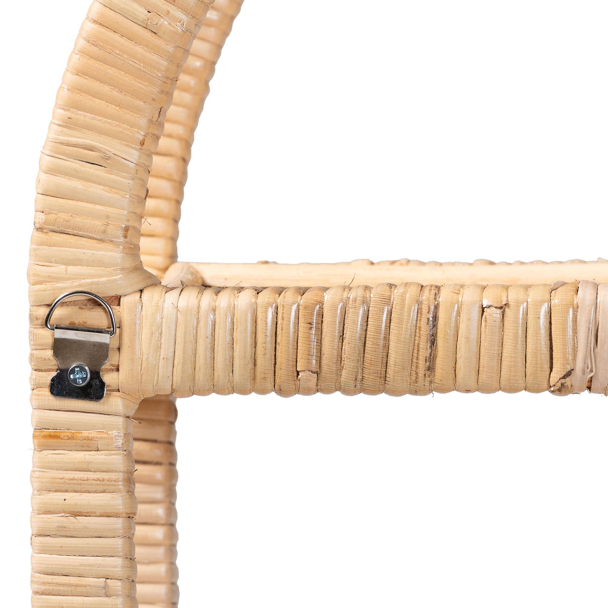 Alt View 1. bali & pari - Labonita Natural Rattan Wall Shelf  – 3-Tier Wall-Mounted Display Unit for Entryway, Living Room, or Bathroom - Natural Brown.