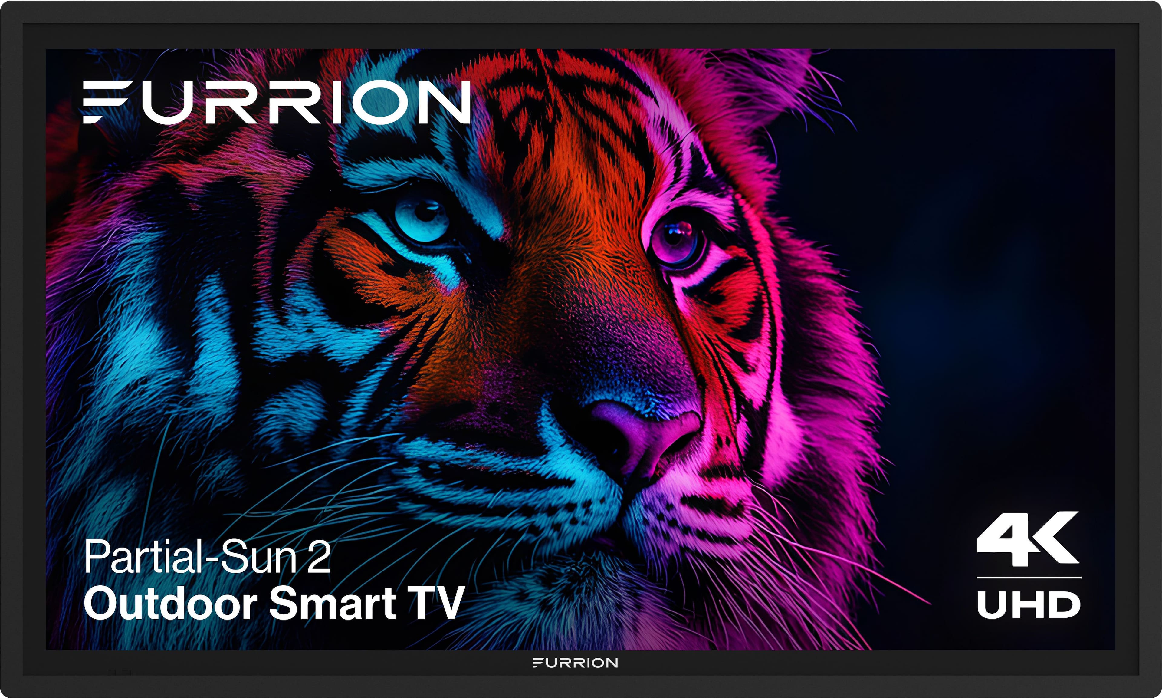 Furrion - Aurora 55" Partial-Sun 2 Outdoor Smart 4k LED TV 750 Nit Impact-Resistant Screen WiFi-Boosting Antennas - Free TV Cover