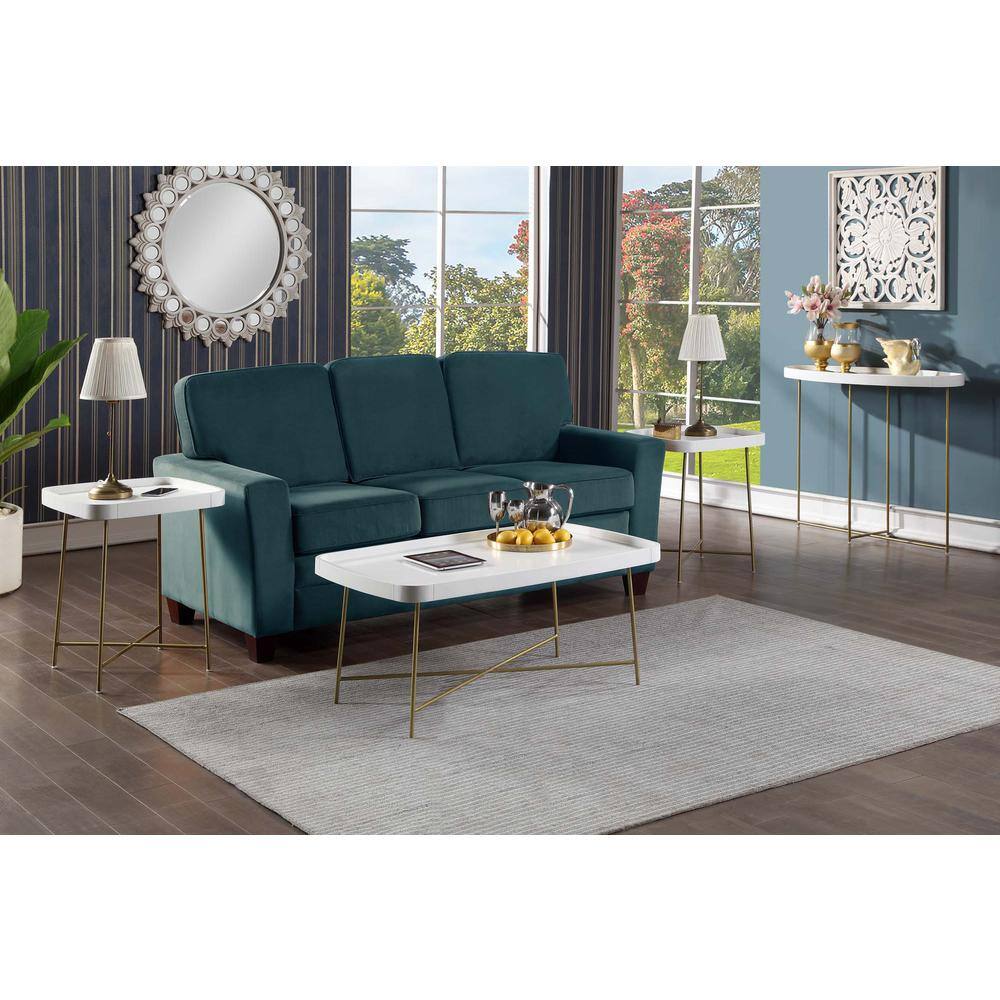 Alt View 1. Convenience Concepts - Lunar Coffee Table - White / Gold.