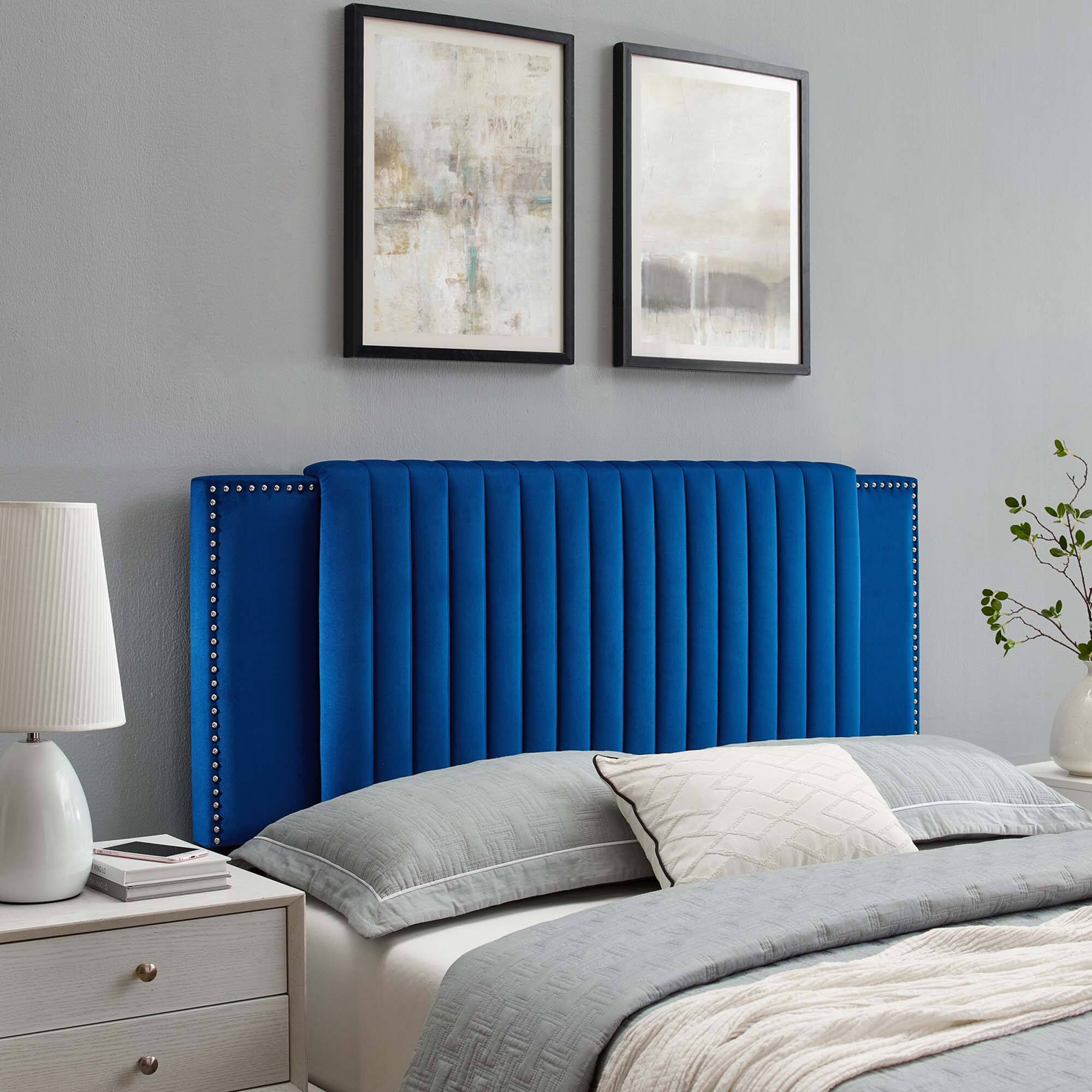 Alt View 2. Modway - Felicity Channel Tufted Performance Velvet King/California King Headboard by Modway - Navy.