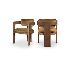 Meridian Furniture - Sacha Saddle Velvet Dining Chair, Set of 2 - Brown