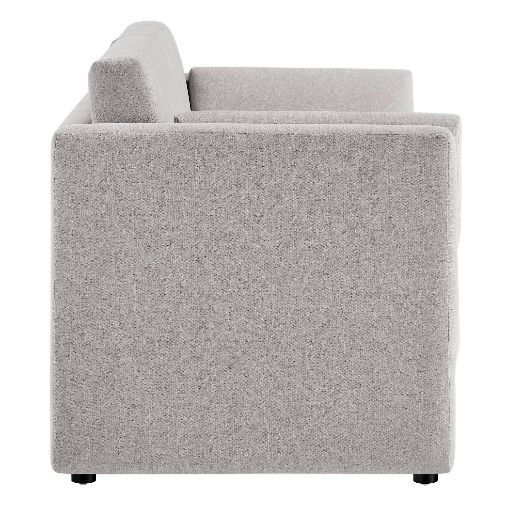 Alt View 2. Modway - Linden Upholstered Heathered Chenille Sofa by Modway - Taupe.
