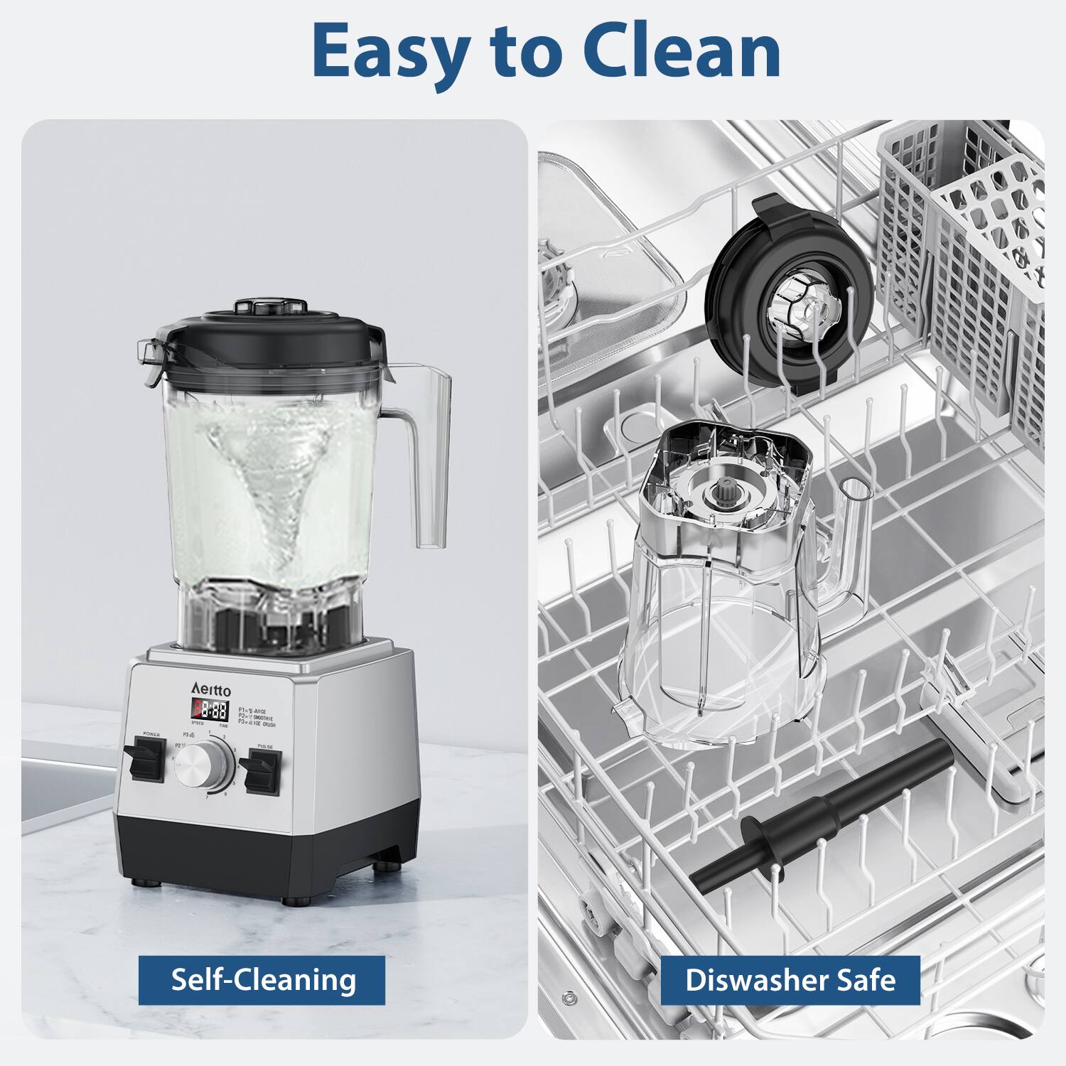 Easy to Clean

Self-Cleaning

Diswasher Safe