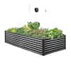 Front. VEVOR - Metal Raised Garden Bed, 8 x 4 x 2 ft Outdoor Galvanized Planter Garden Box, Open Bottom Design - Gray.