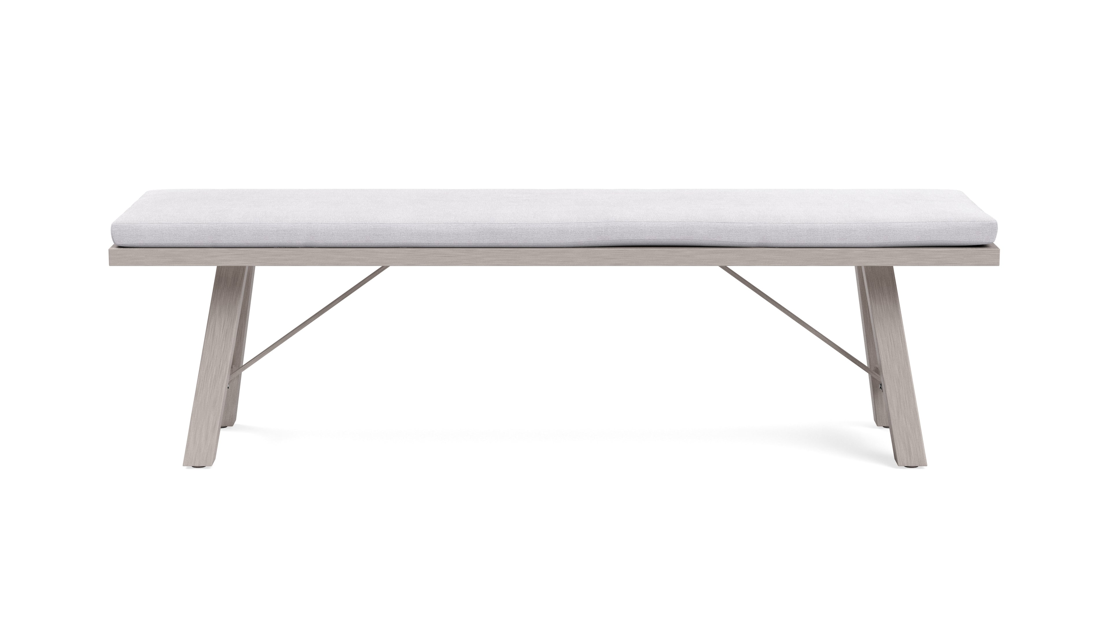 Front. Yardbird® - Eden Dining Bench - Silver.