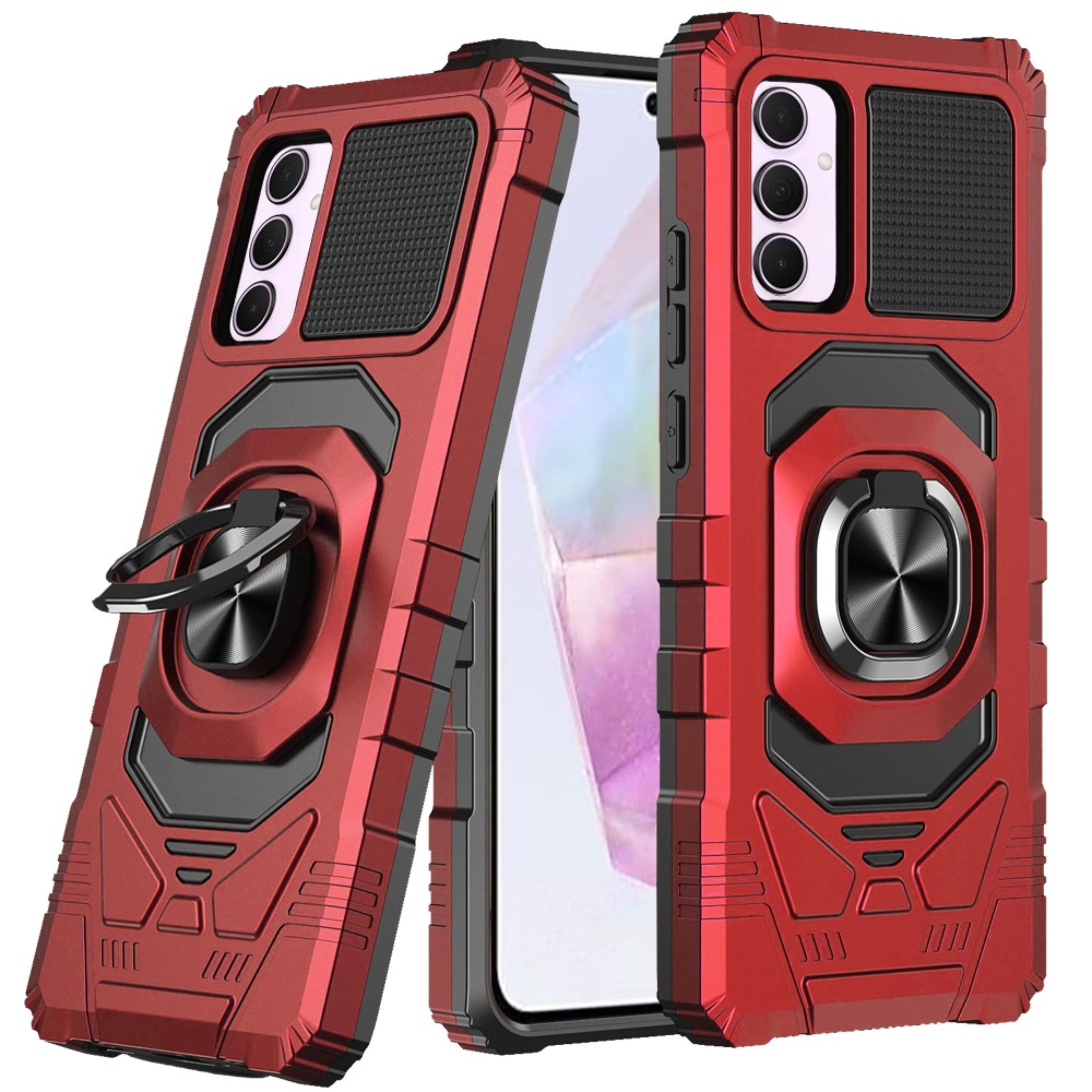 Kitcheniva - Dual Layer Magnetic Ring Stand Cover Plus Tempered Glass For Samsung A36/A56 - Red price history on PriceWatchPro