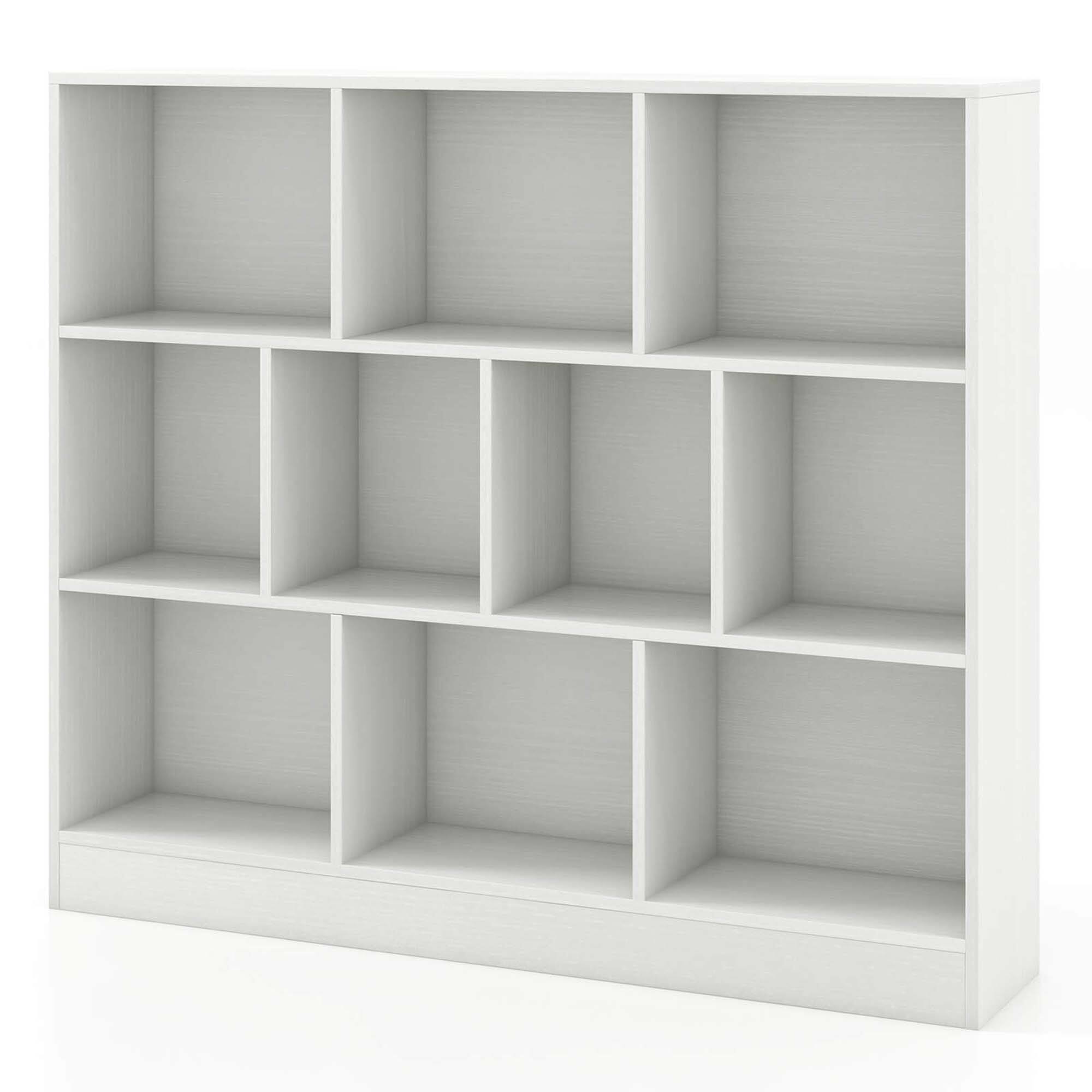 Alt View 9. Costway - Costway 10-Cube Bookcase for Kids 41"Wooden Toy Storage Organizer for Kid’s Room White - White.