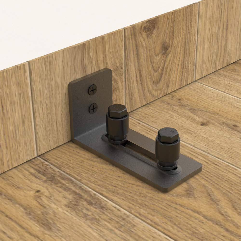 Alt View 5. Boyel Living - 4.86 Black Steel Adjustable Heavy-Duty Sliding Barn Door Floor Guide Hardware - Black.