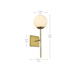 Living District - Neri 6 Inch Wall Sconce White Shade in Satin Gold - Satin Gold And White