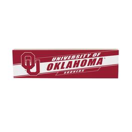 Evergreen Enterprises - Oklahoma Sooners 5" x 18" Shadow Logo Wood Mantle Sign - Multicolor