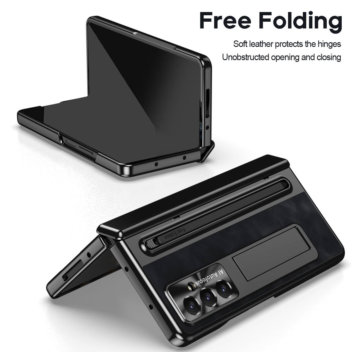Dteck for Samsung Galaxy Z Fold 7 Case Vintage PU Leather Full Body ...