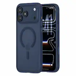 Dteck - For Apple iPhone 18 Pro Rugged Case Shockproor Frosted Translucent Skin-Friendly Cover Compatible with Magsafe - Darkblue