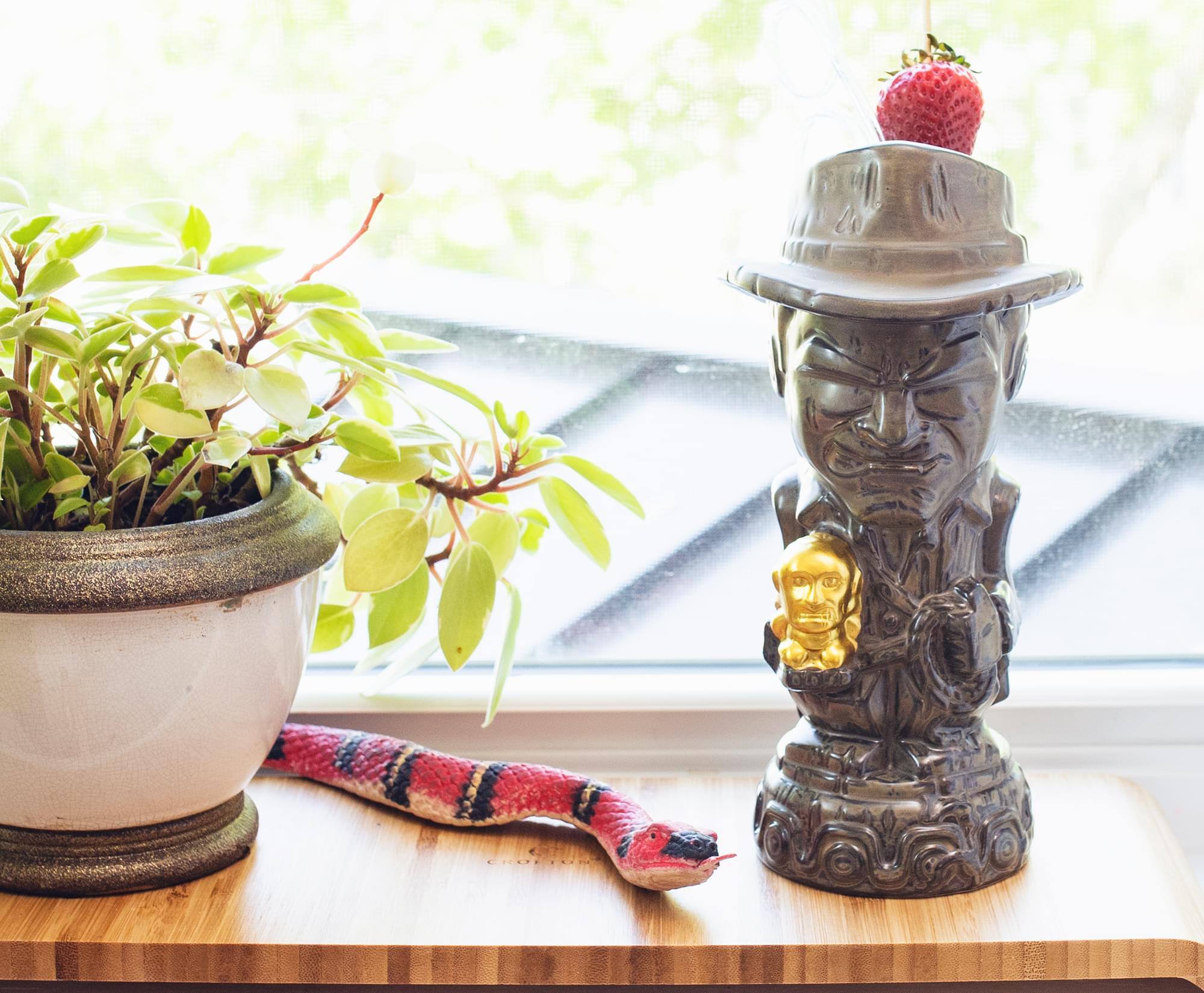 Alt View 10. ThinkGeek - Geeki Tikis Indiana Jones With Fertility Idol Ceramic Mug | Toynk Exclusive - Brown.