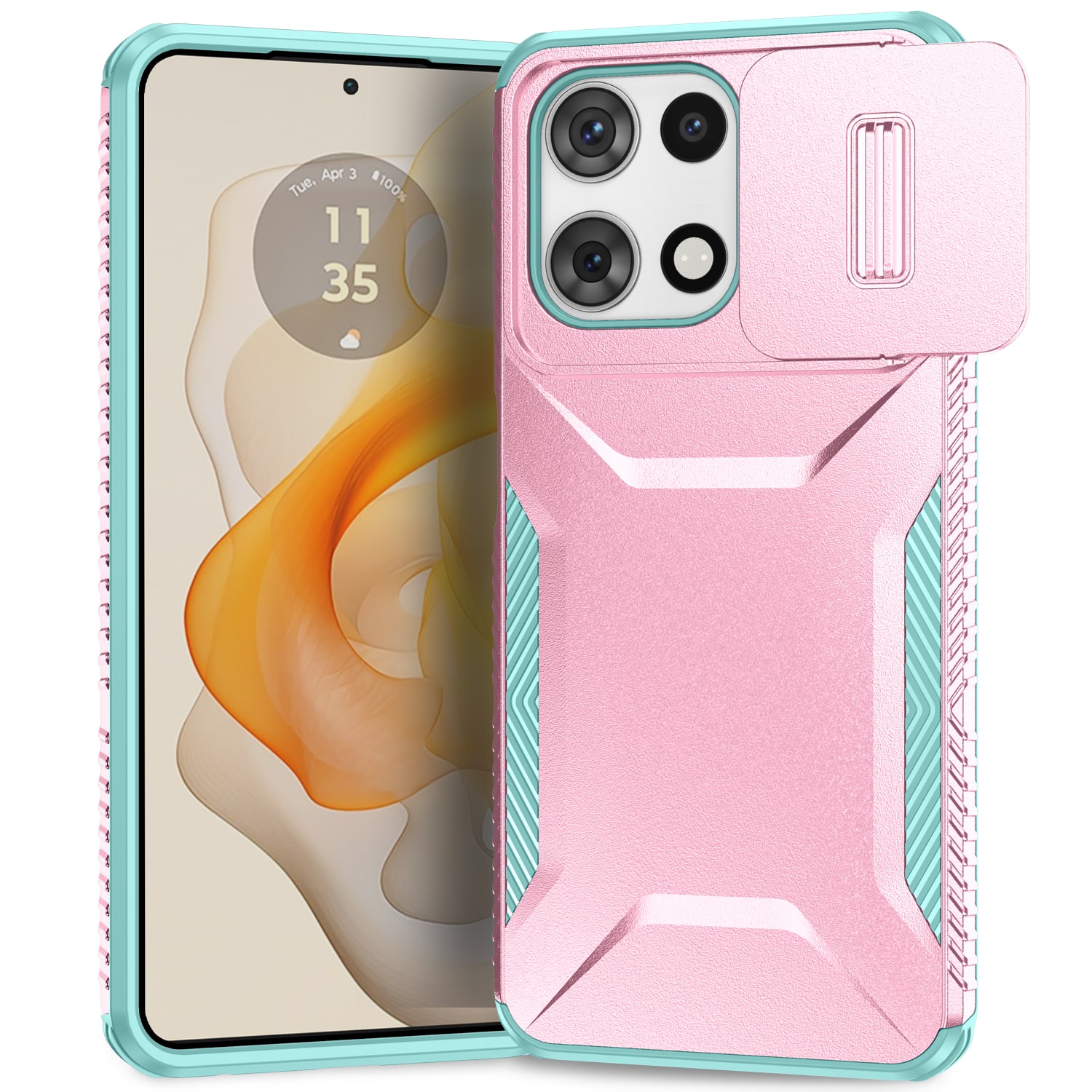 UUCOVER - For Motorola Moto G 5G 2025/2026 Dual Layer Case with Sliding Camera Lens Cover, Shockproof Drop Protection Phone Shell - Rosegold price history on PriceWatchPro
