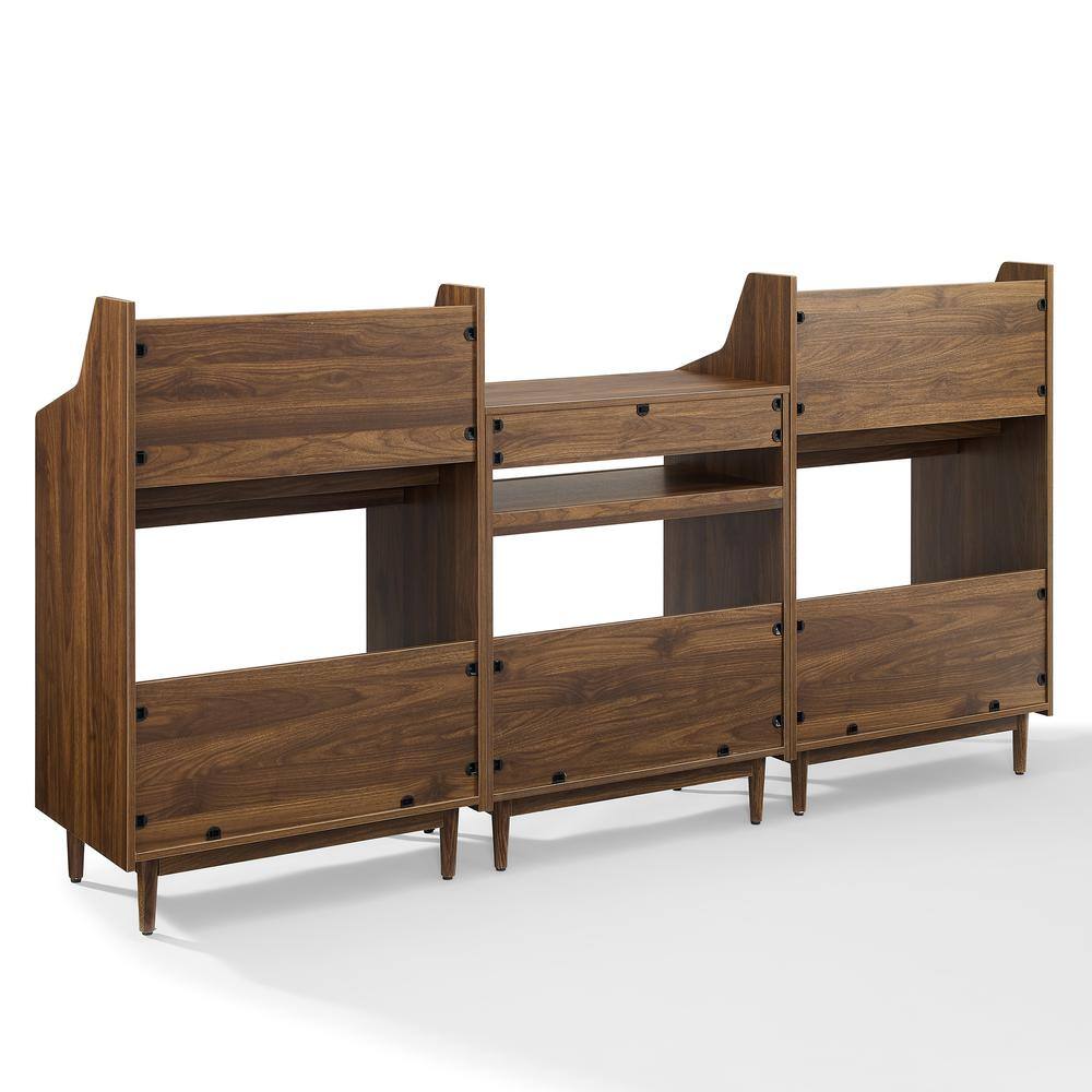 Alt View 2. Crosley Furniture - Liam 3-Pcs Record Player Stand And Vinyl Storage Set - Brown.