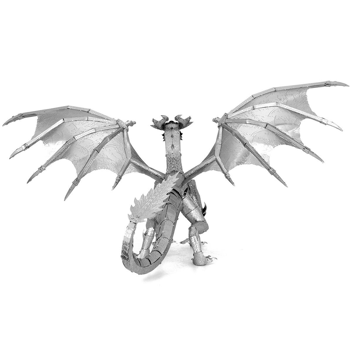 Alt View 2. Metal Earth - Metal Earth Steel Dragon 3D Metal Model Kit Fascinations - Silver.