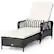 Front. Costway - PE Rattan Chaise Lounge Chair Armrest Recliner Adjustable Pillow - Black, Off white.