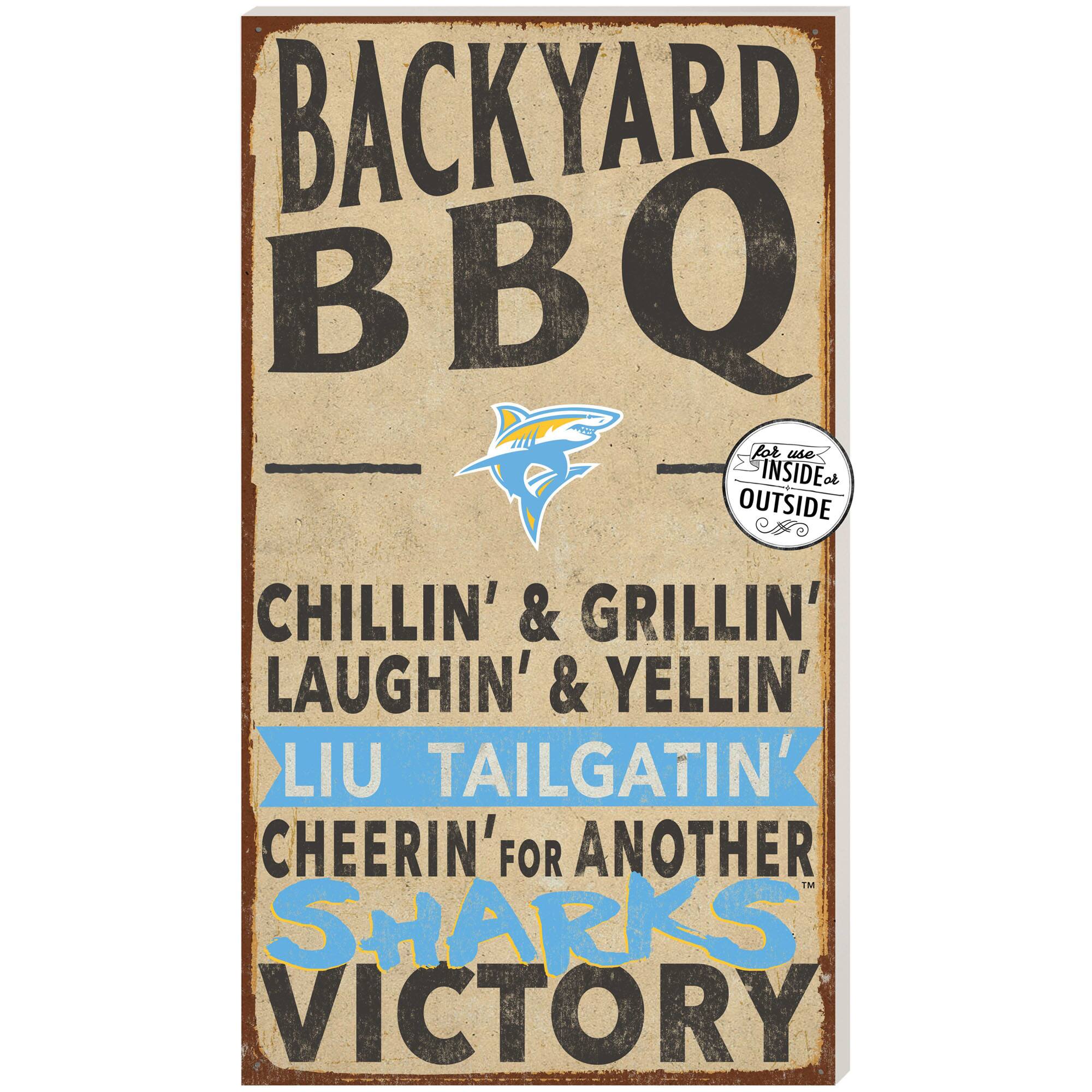 LIU Sharks 11'' x 20'' Indoor/Outdoor BBQ Sign