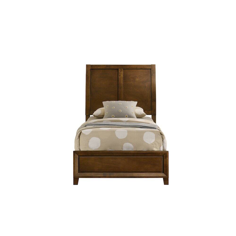 Left. New Classic Furniture - Ballard Wood Twin Panel Bed in Walnut Brown - Walnut.
