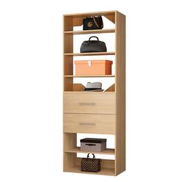 Roomtec - 19.5 in Wood Modular Closet System Unit-Customizable Wall Mounted Walk-In Closets for Bedroom or Walk-in Closet - Wood