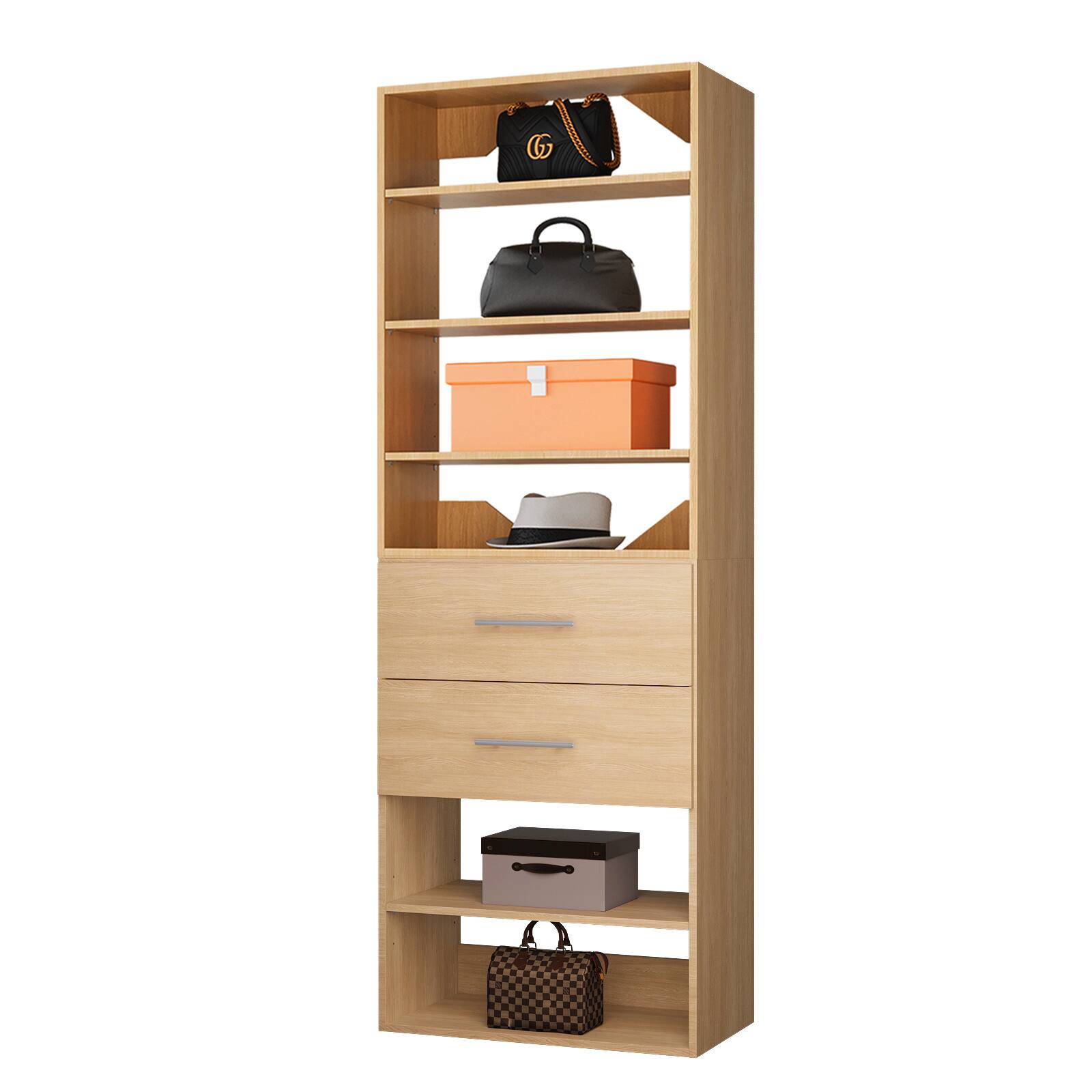 Front. Roomtec - Roomtec 31.5 in Wood Modular Closet System Unit-Customizable Wall Mounted Walk-In Closets for Bedroom or Walk-in Closet - Wood.