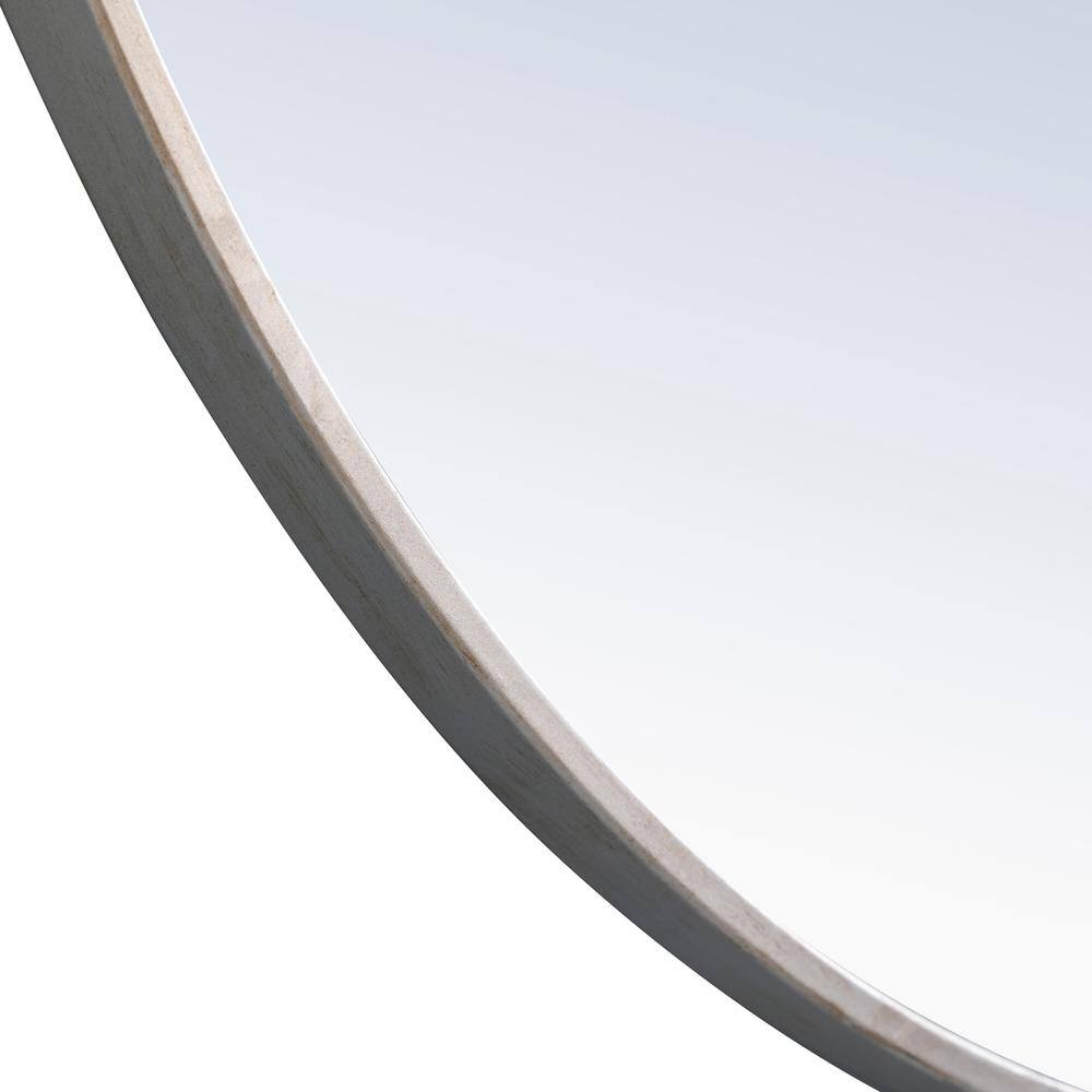 Alt View 8. Elegant Decor - Metal frame Round Mirror with decorative hook 42 inch Silver finish - Silver.
