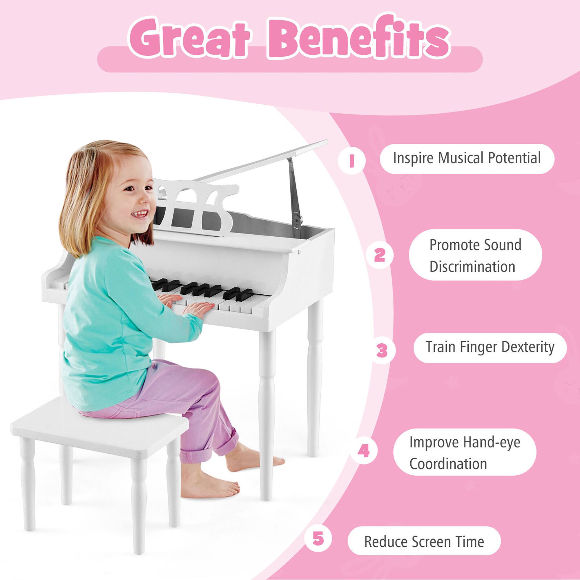 Great Benefits:

1. Inspire Musical Potential
2. Promote Sound Discrimination
3. Train Finger Dexterity
4. Improve Hand-eye Coordination
5. Reduce Screen Time