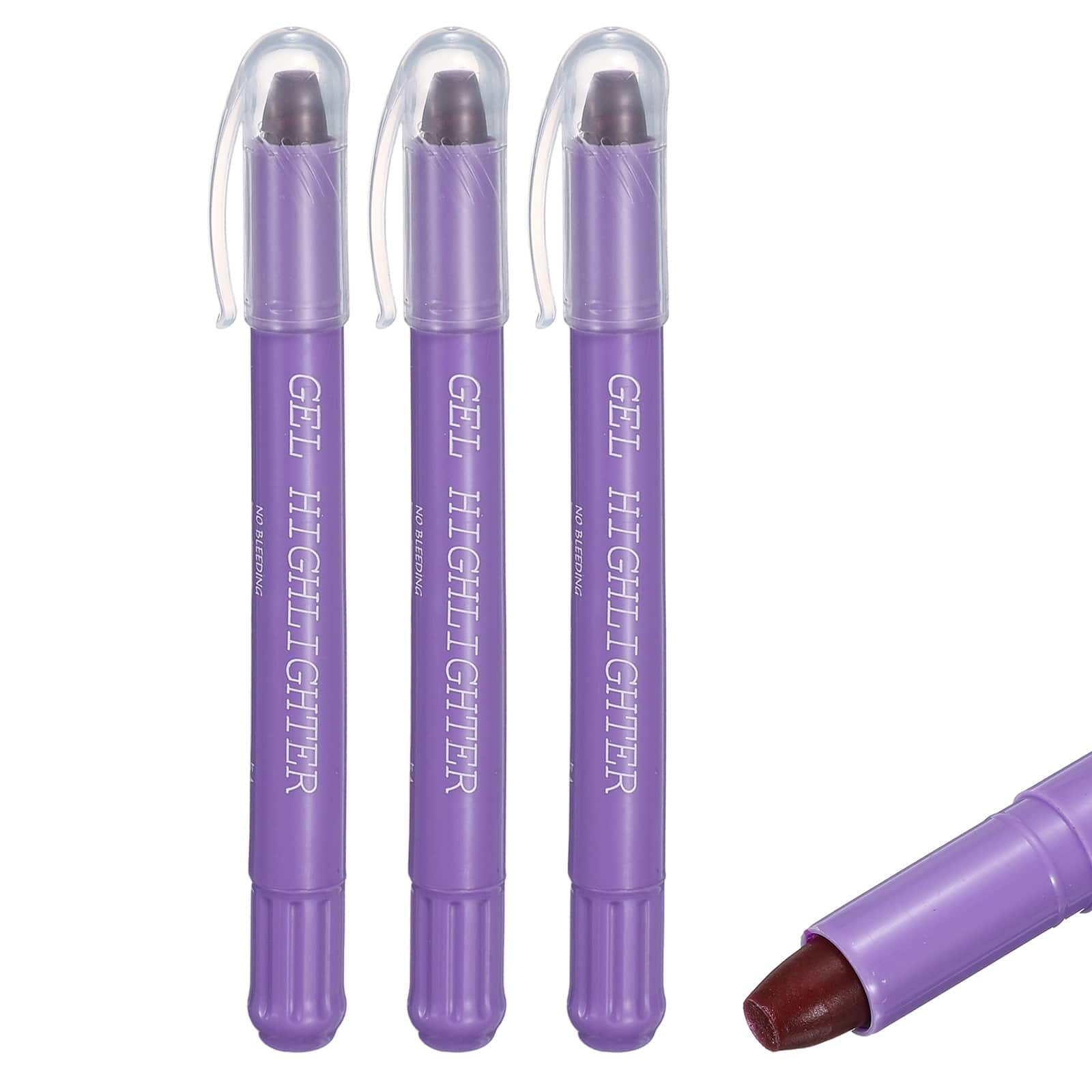 Unique Bargains - 3pcs Gel Highlighters, No-Bleed Wax Crayon, Neon Twist-Up Stick for Office & Books - Purple price history on PriceWatchPro