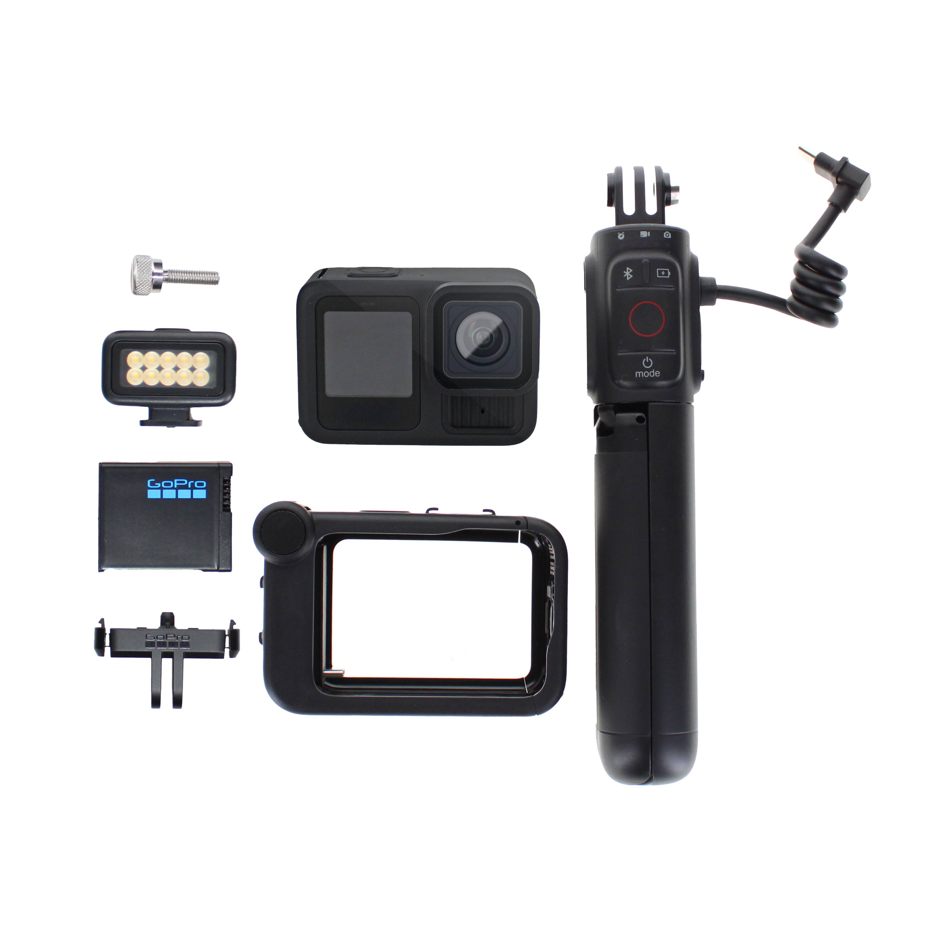 GoPro Mode

- GoPro Camera
- GoPro Battery
- GoPro Mount
- GoPro Remote
- GoPro USB Cable
- GoPro Screw
- GoPro LED Light
- GoPro Lens Cap