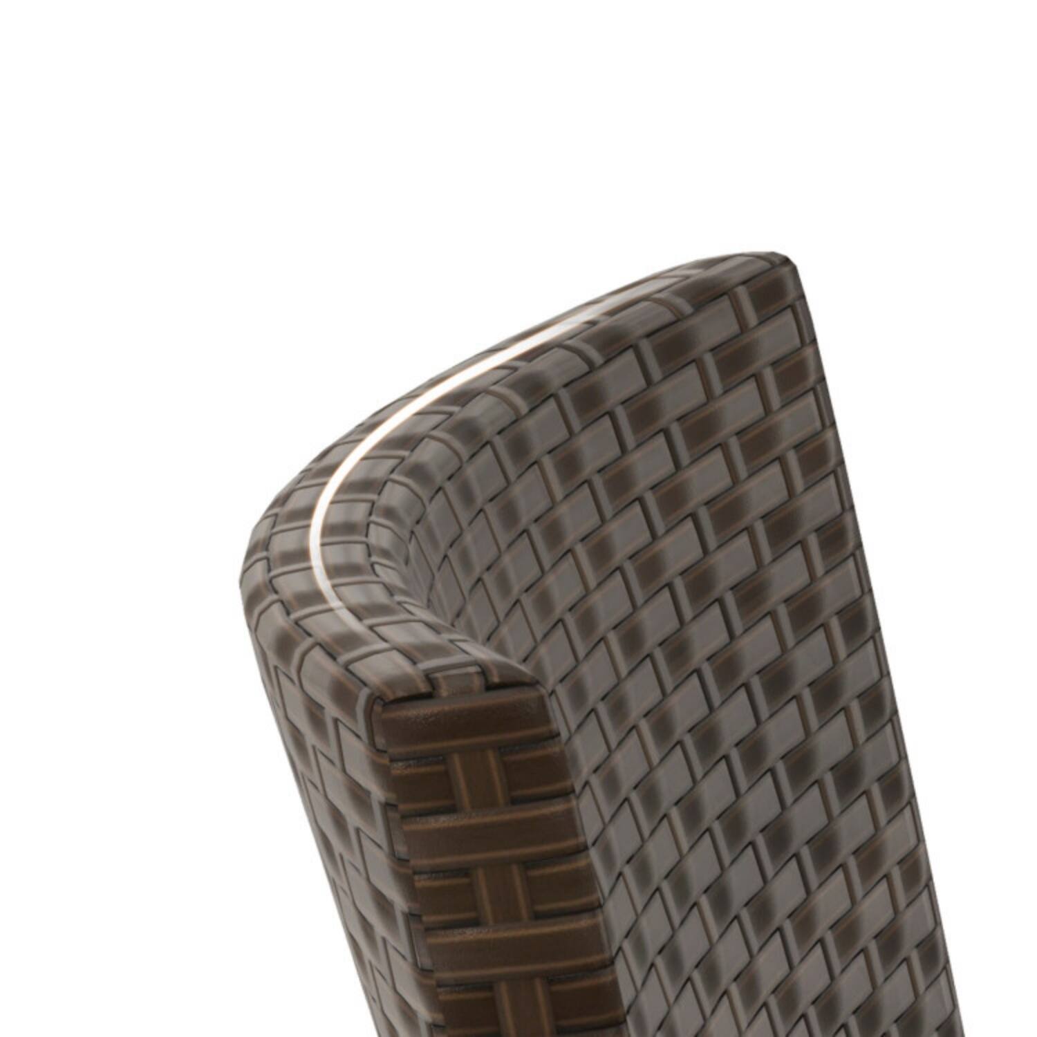 Alt View 2. Mondawe - 4-Piece Freestanding Rattan Conversation Set with Cushions and Glass Table - Mix Brown+Orange.