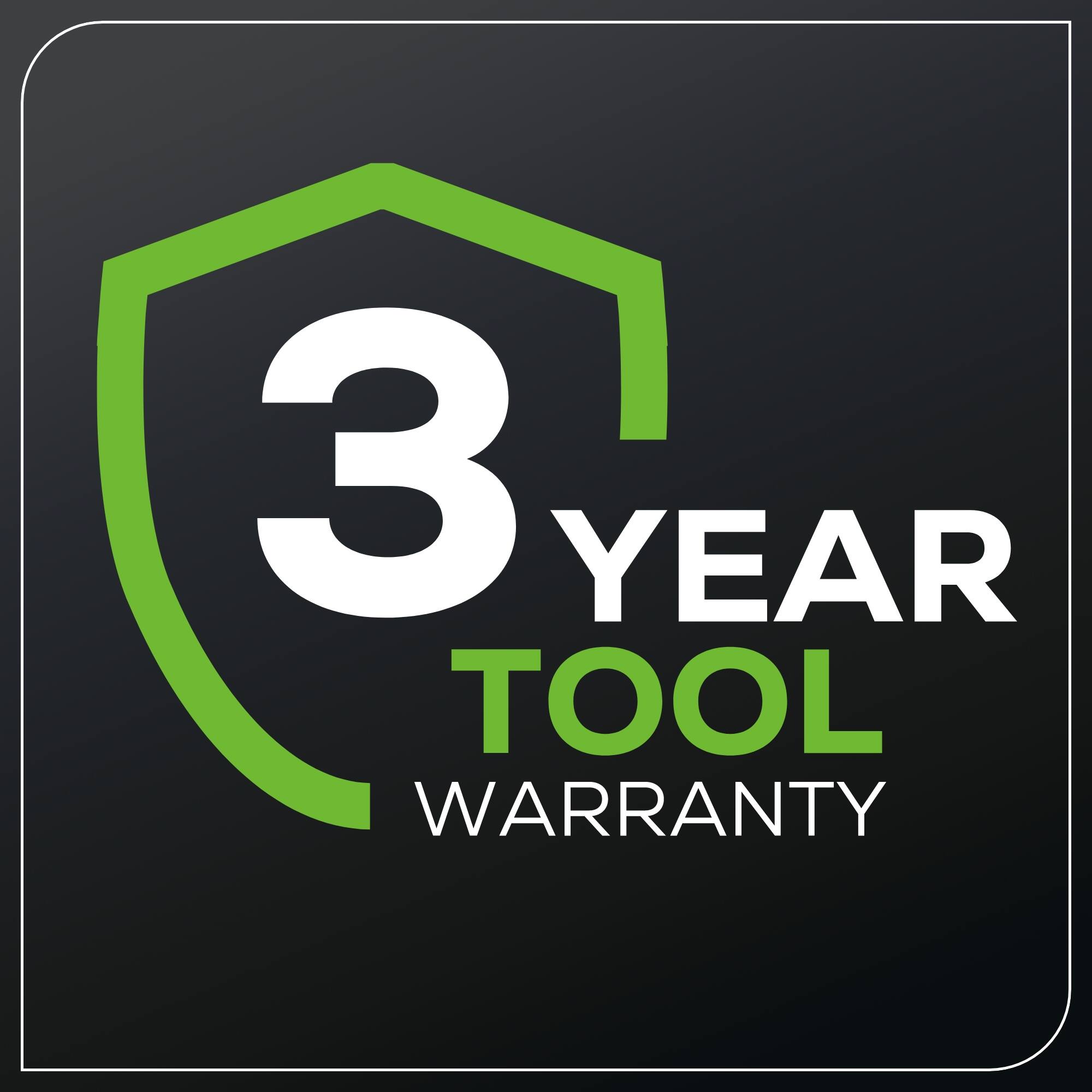 3 YEAR TOOL WARRANTY