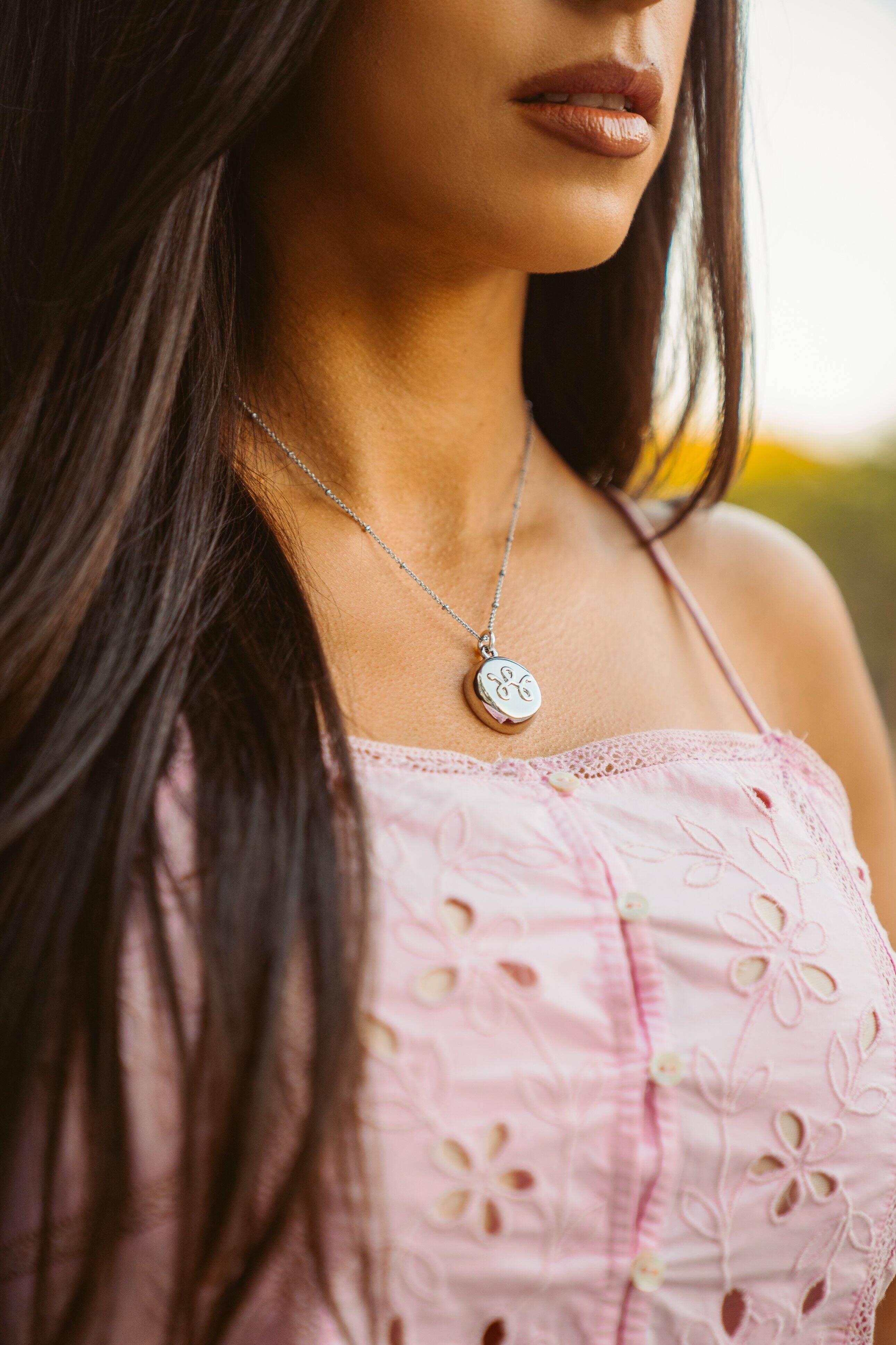 Alt View 16. invisaWear - Smart Jewelry - Personal Safety Device - Necklace - 911 and ADT Features - Silver.