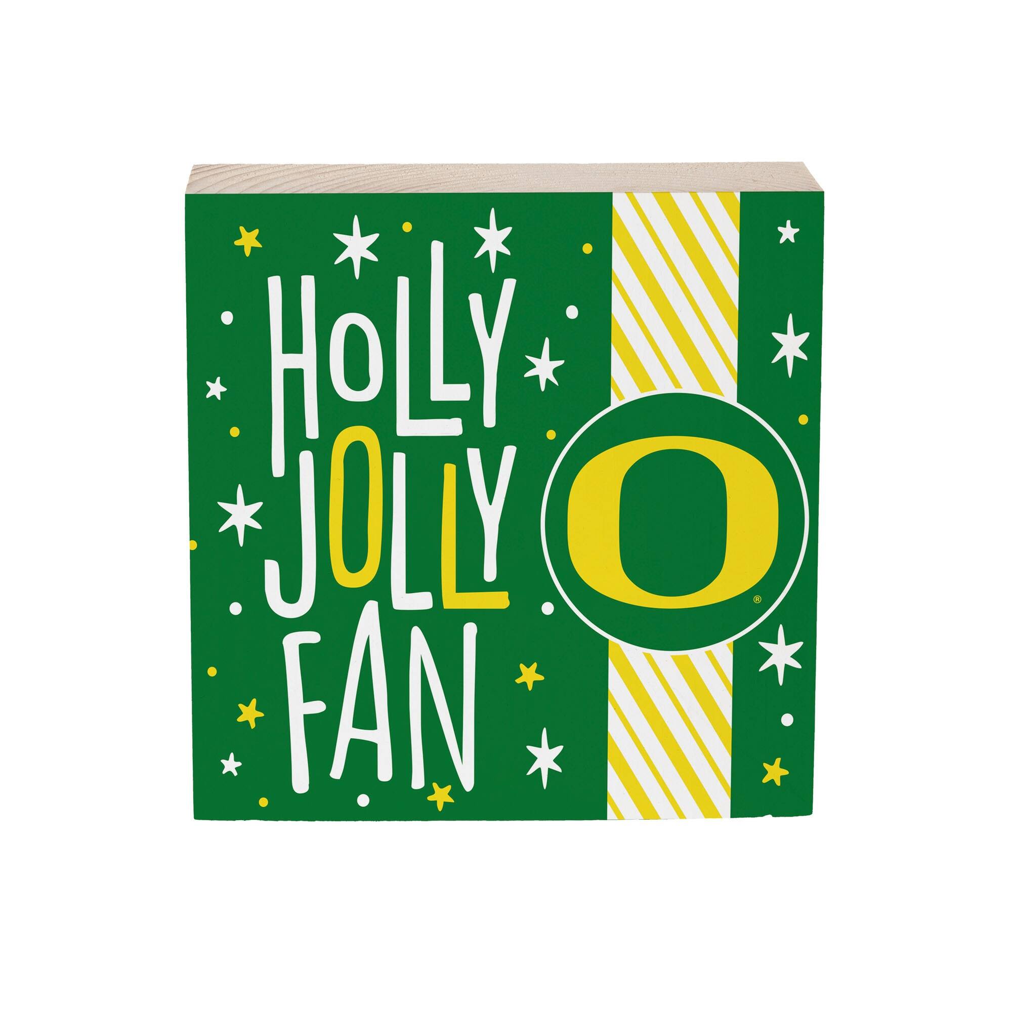 Evergreen Enterprises - Oregon Ducks 6" Holiday Wood Plock Shelf Sign - Multicolor