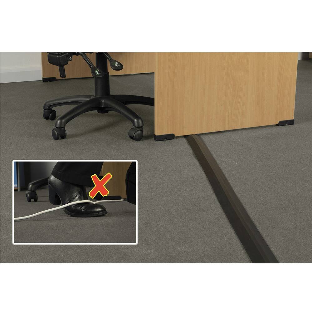 Angle. D-Line - D-Line US/FC68B 2.75 in. x 0.5 in. x 6 ft. Medium-Duty Floor Cable Cover - Black - Black.