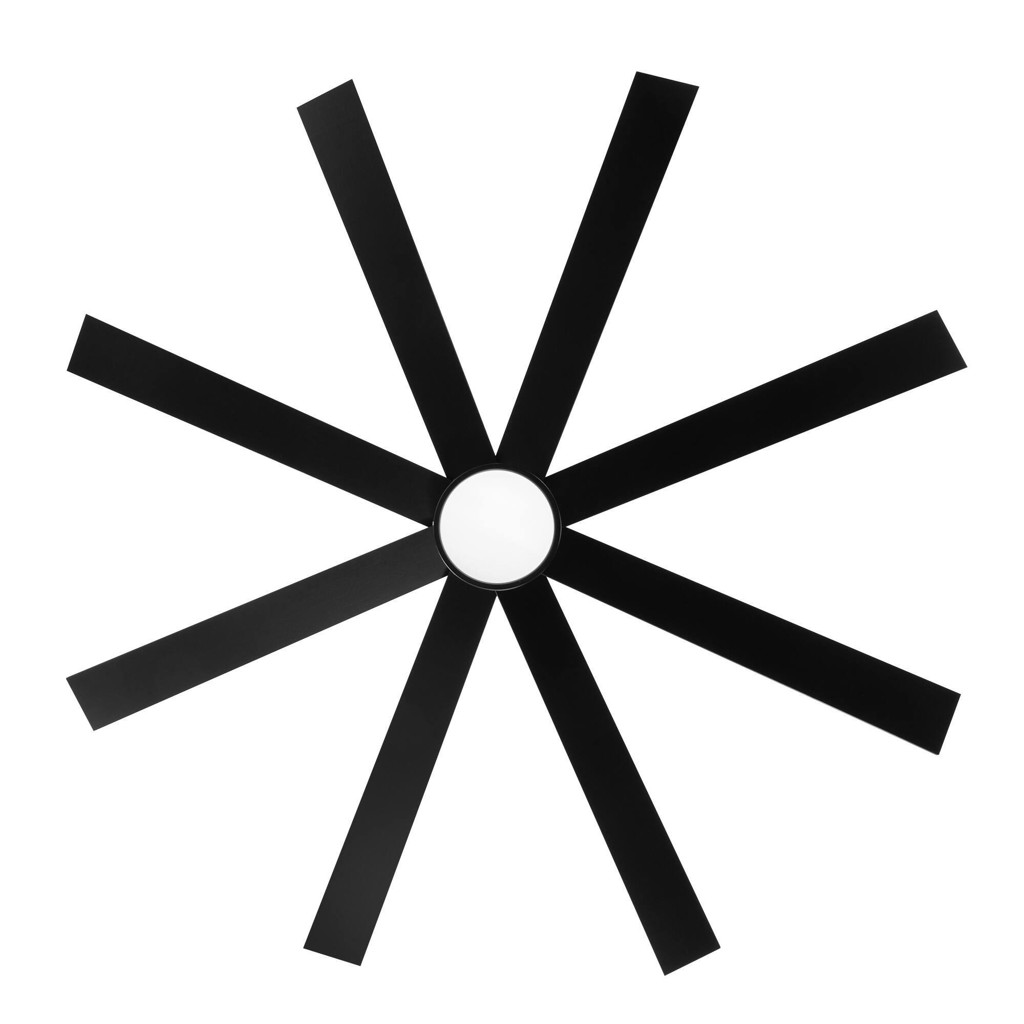 Alt View 9. Breezary - 72-Inch Ceiling Fan with 8-Blade Design, 3-Color Light, 6-Speed DC Motor, 6"/20" Downrods, Remote with Timer - Matte Black.