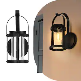Oumilen - Solar Outdoor Wall Lanterns, 2 Pack Vintage LED Sconces, Auto On/Off Waterproof Solar Lights for Patio, Porch, Garage