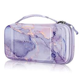 Kitcheniva - Hard Shell Carry Case For Nintendo Switch Lite 2019 Accessories Storage Bag - Lilac Marble