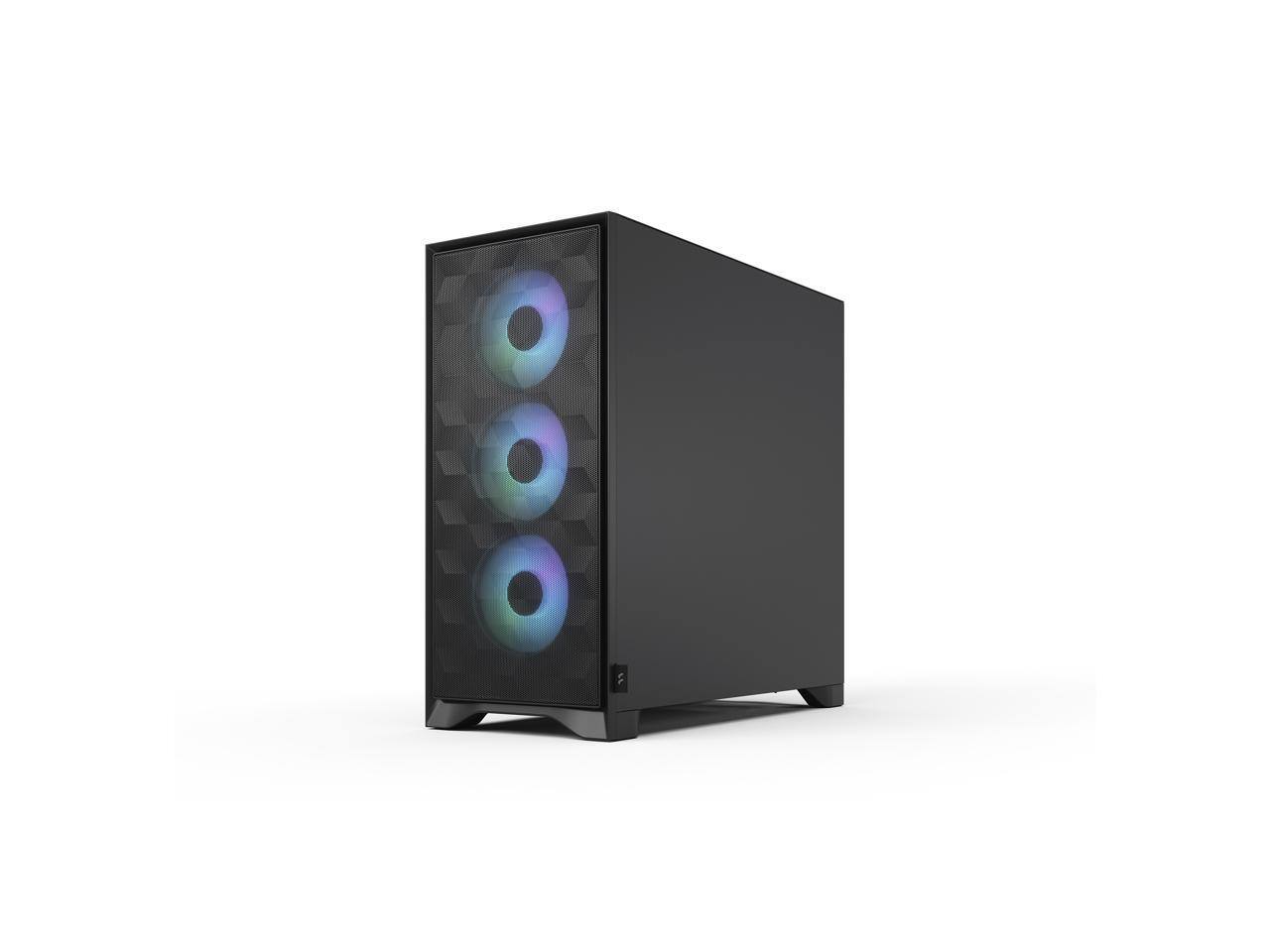 Alt View 5. Fractal Design - Fractal Design Pop 2 Air Black RGB - Tempered Glass - Mesh Front - 3 RGB Fans - Spacious ATX/mATX/ITX Case - Black.