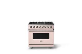 Viking - 36 in. Wide 6 Burner Pro5S 5.6 Cu. Ft. Freestanding Sealed Dual Fuel Convection Range - Blush - Blush