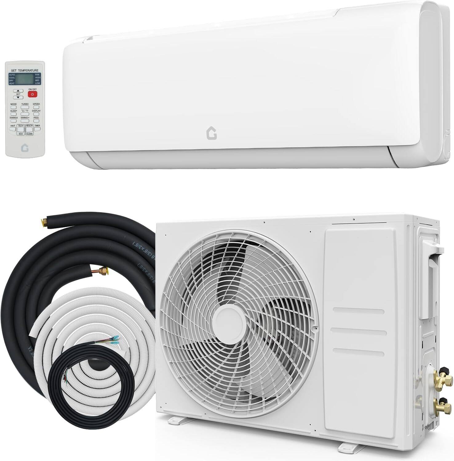 Acekool - 18.5 SEER2 12000BTU 230V Mini Split Air Conditioner, Up to 750 Sq.Ft - White