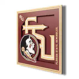 YouTheFan - Florida State Seminoles 12'' x 12'' 3D Logo Wall Art - Multicolor