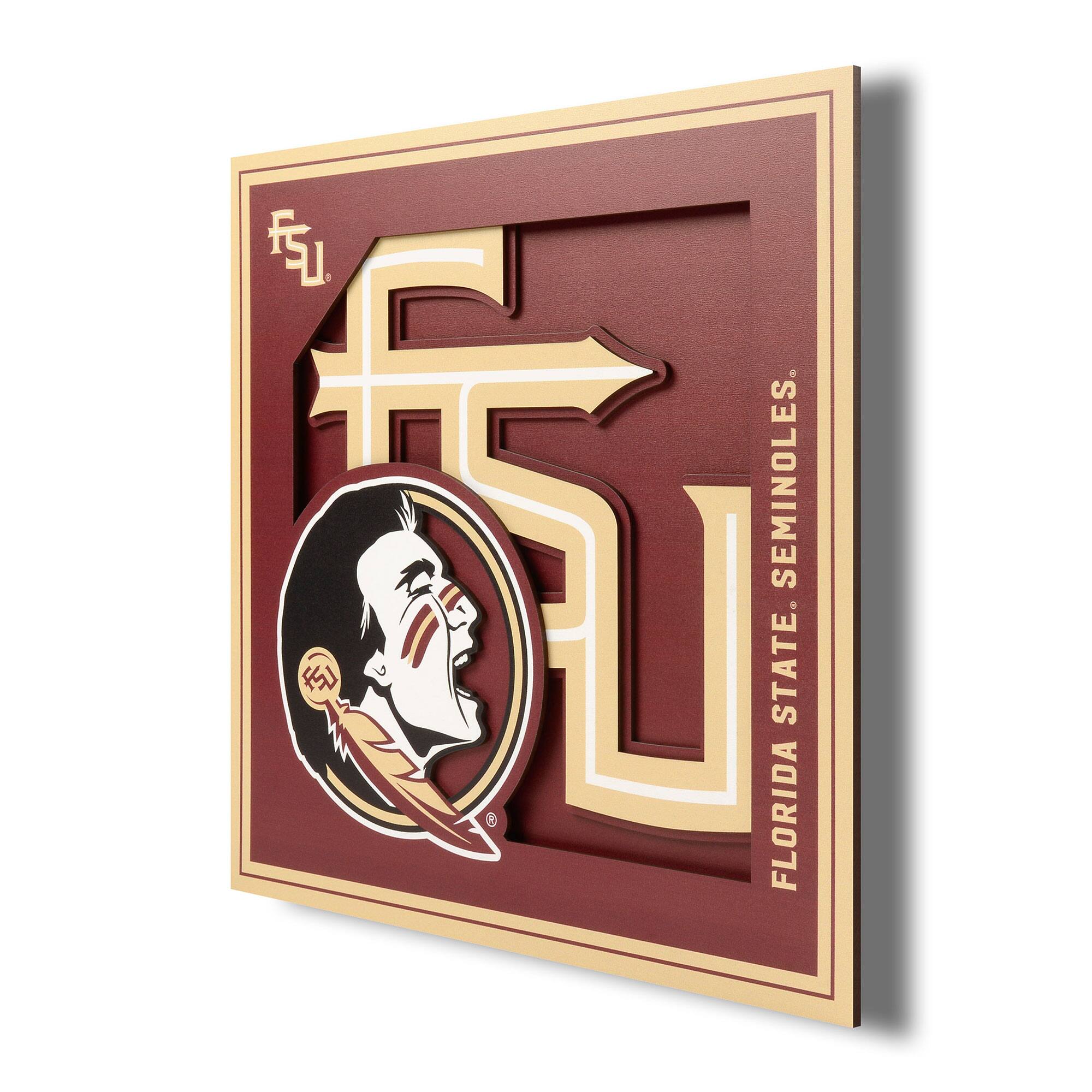 Florida State Seminoles 12'' x 12'' 3D Logo Wall Art