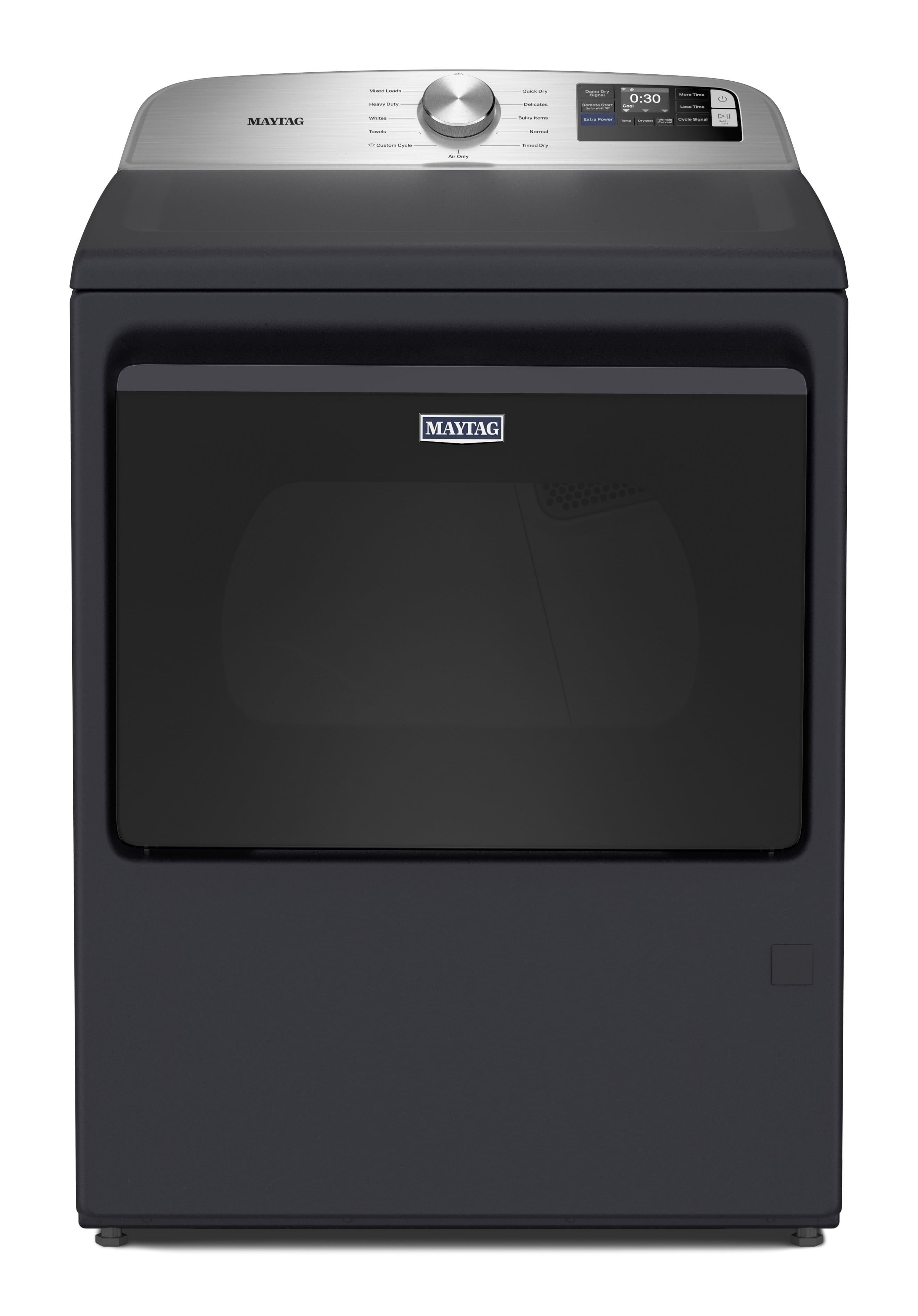 Maytag - 7.4 Cu. Ft. Smart Electric Dryer with Extra Power and Advanced Moisture Sensing - Midnight Steel - Front_Zoom