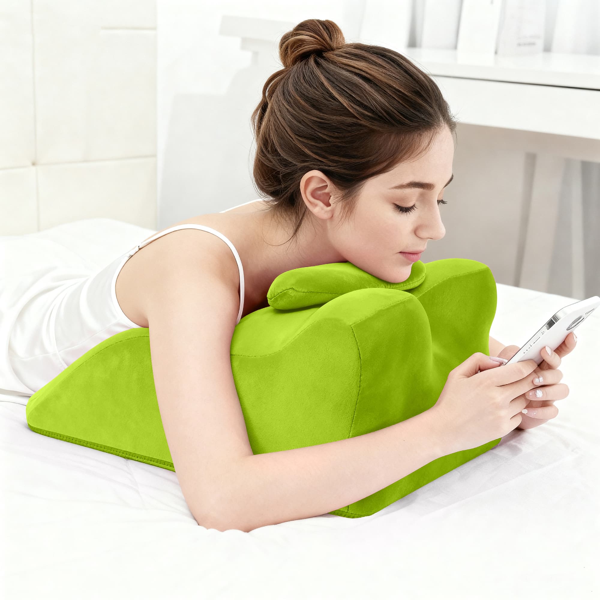 GOODSILO - Ergonomic Posture Support Pillow for Legs, Lumbar, and Back - Multi-Functional Comfort Cushion - Green