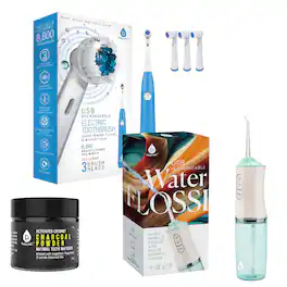 Pursonic - Complete Dental Care Power Pack - Electric Toothbrush, Water Flosser & Whitening Powder - Multicolor