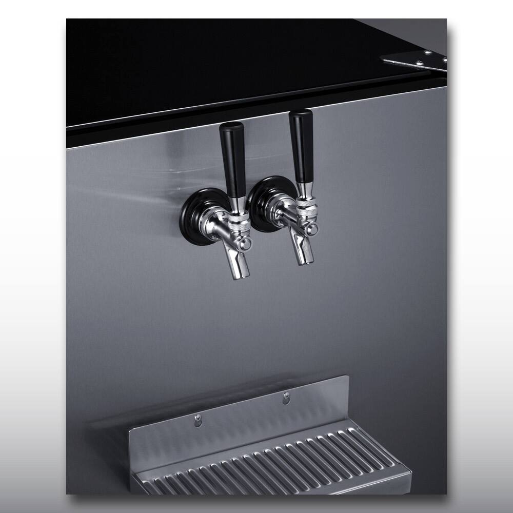 Angle. Summit Appliance - 24" Wide Front Tap Built-In Beer Kegerator, ADA-Compliant - Black.